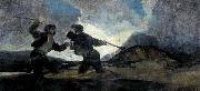 Francisco de goya y Lucientes Duel with Cudgels painting